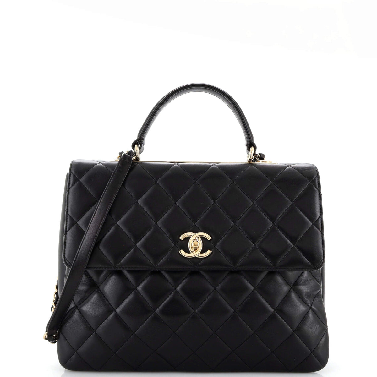 Chanel CHANEL Trendy CC Top Handle Bag Quilted Lambskin Large
