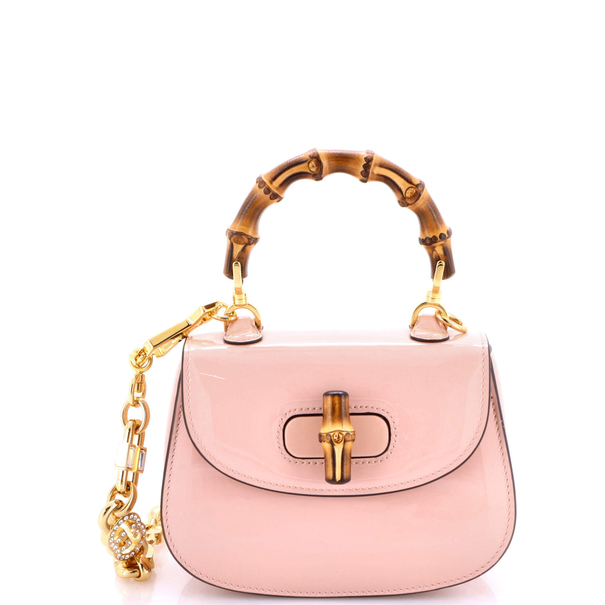 Gucci GUCCI Bamboo 1947 Top Handle Bag Patent Mini