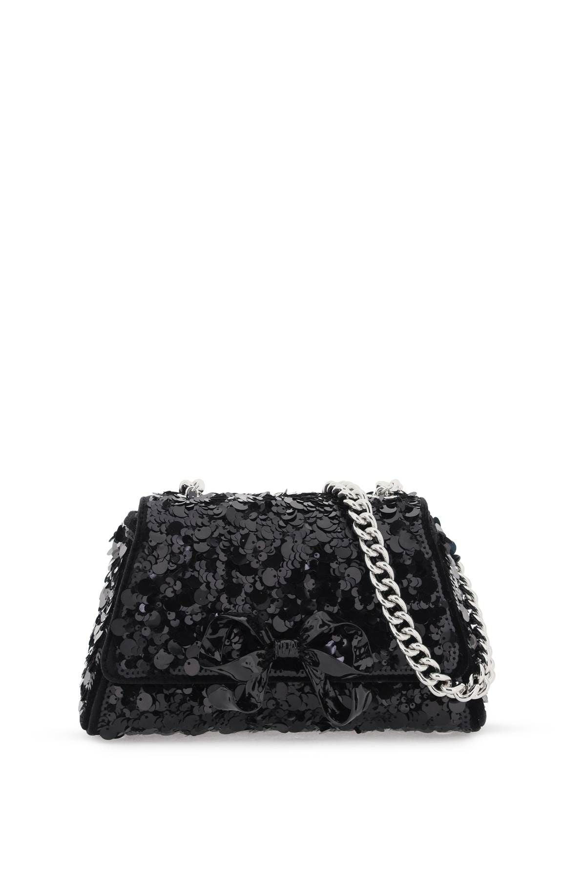 Self-Portrait Sequined Bow Mini Shoulder Bag