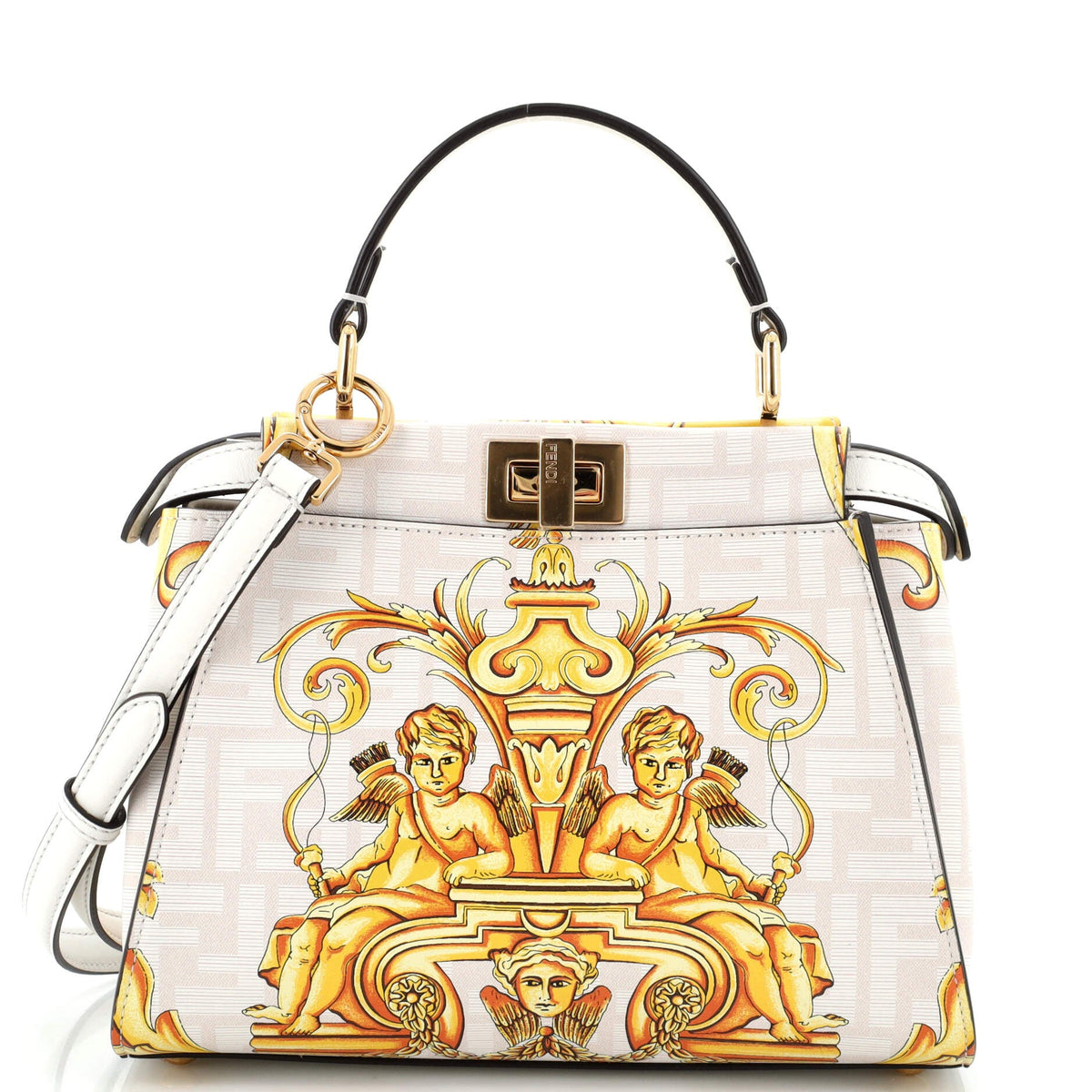 Fendi FENDI x Versace Fendace Peekaboo Bag Printed Zucca Leather Mini