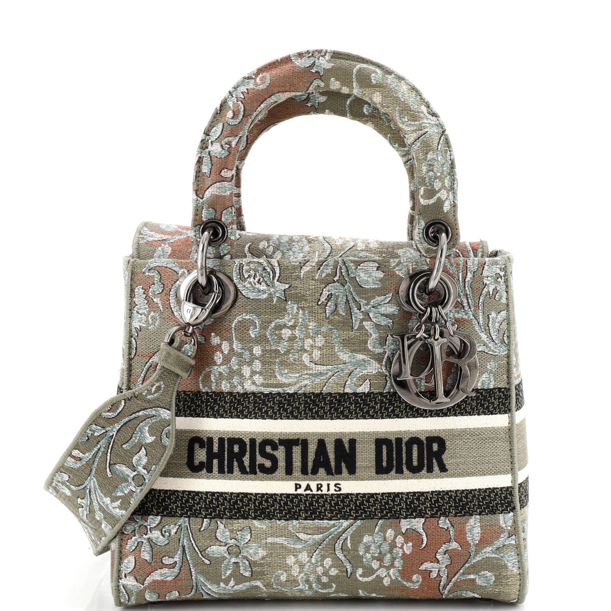 Christian Dior Lady D-Lite Bag Embroidered Canvas Medium