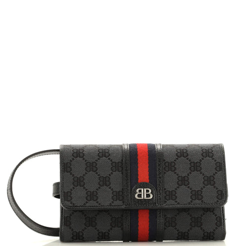 x Gucci The Hacker Wallet on Strap BB Coated Canvas