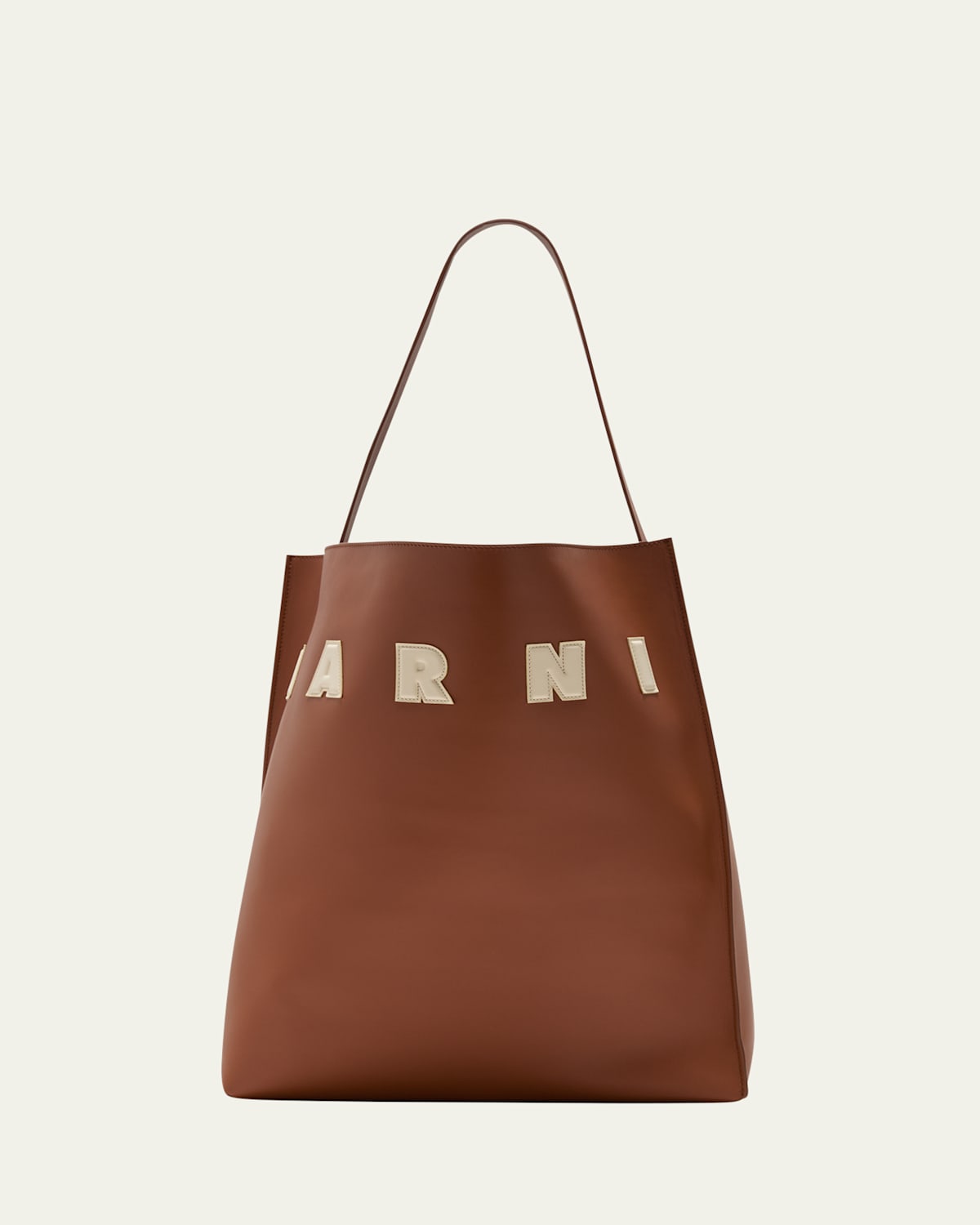 Marni Museo Large Logo Calfskin Tote Bag