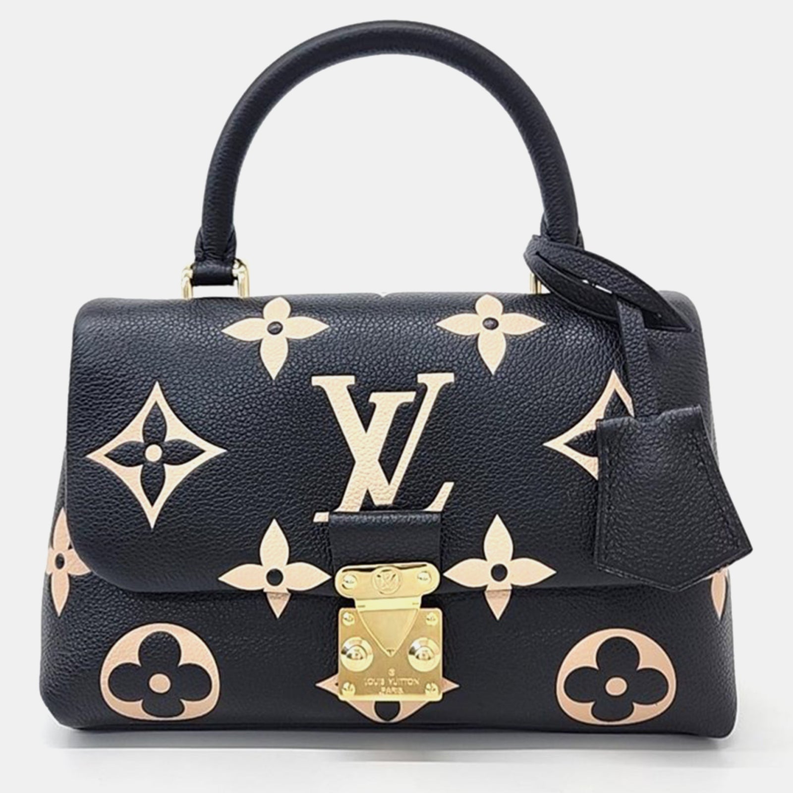 Louis Vuitton Sac à bandoulière géant en cuir noir bicolore Madeleine BB