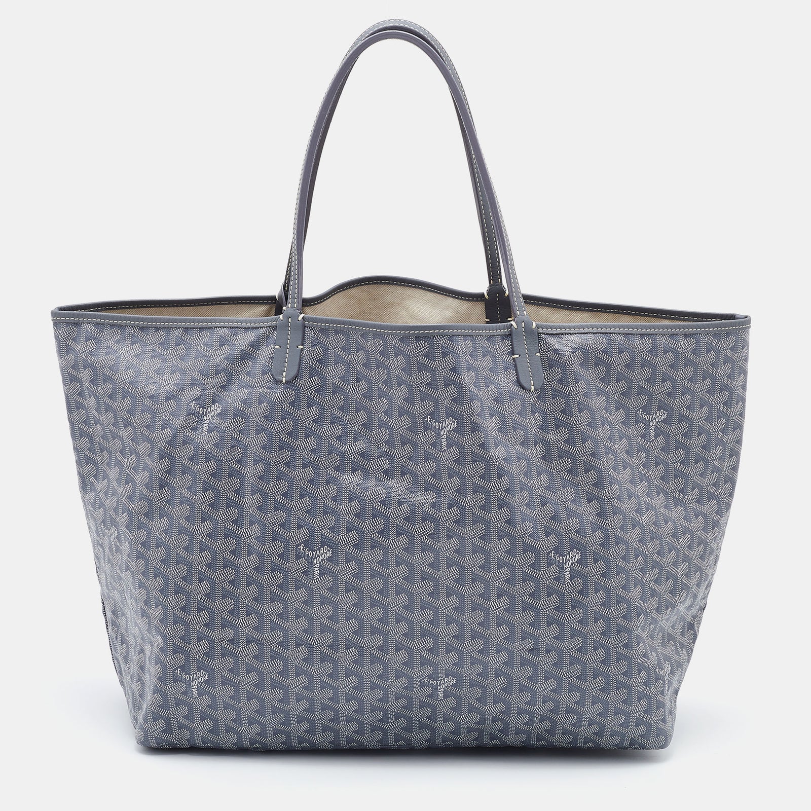 Goyard Grey Goyardine Coated Canvas and Leather Saint Louis GM Tote