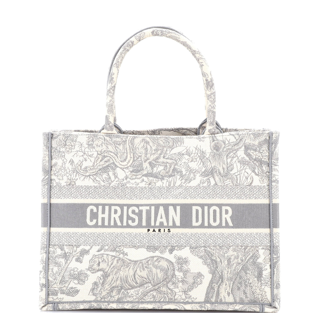 Christian Dior Book Tote Embroidered Canvas Medium