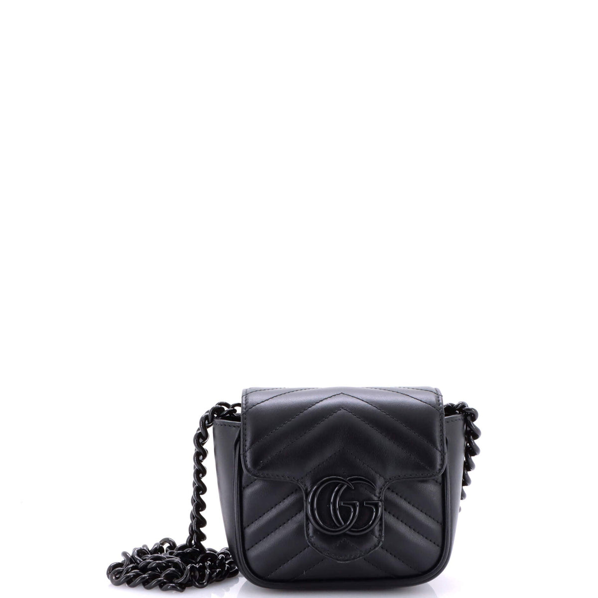 Gucci GUCCI GG Marmont Flap Belt Bag Matelasse Leather Mini