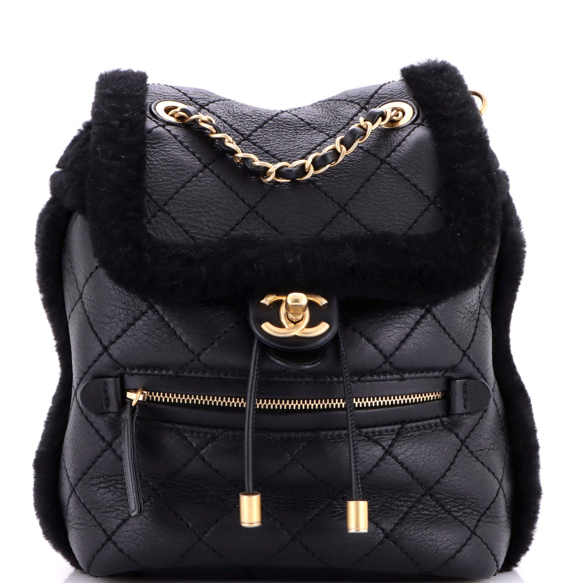 Chanel CHANEL Paris-Hamburg Flap Backpack Quilted Lambskin and Shearling