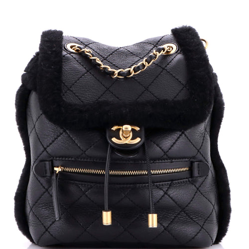 CHANEL Paris-Hamburg Flap Backpack Quilted Lambskin and Shearling
