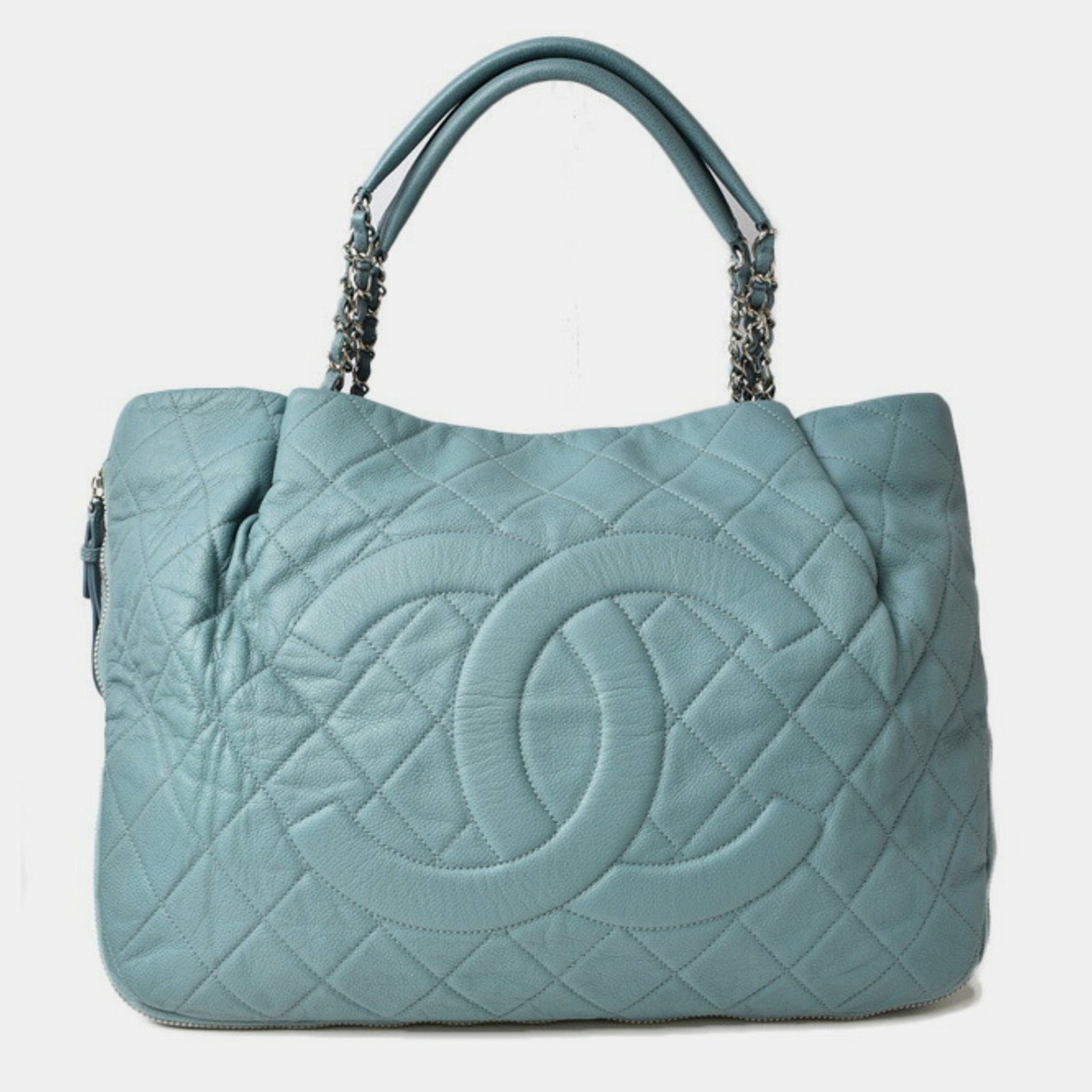 Chanel Sac fourre-tout extensible Timeless Caviar matelassé bleu