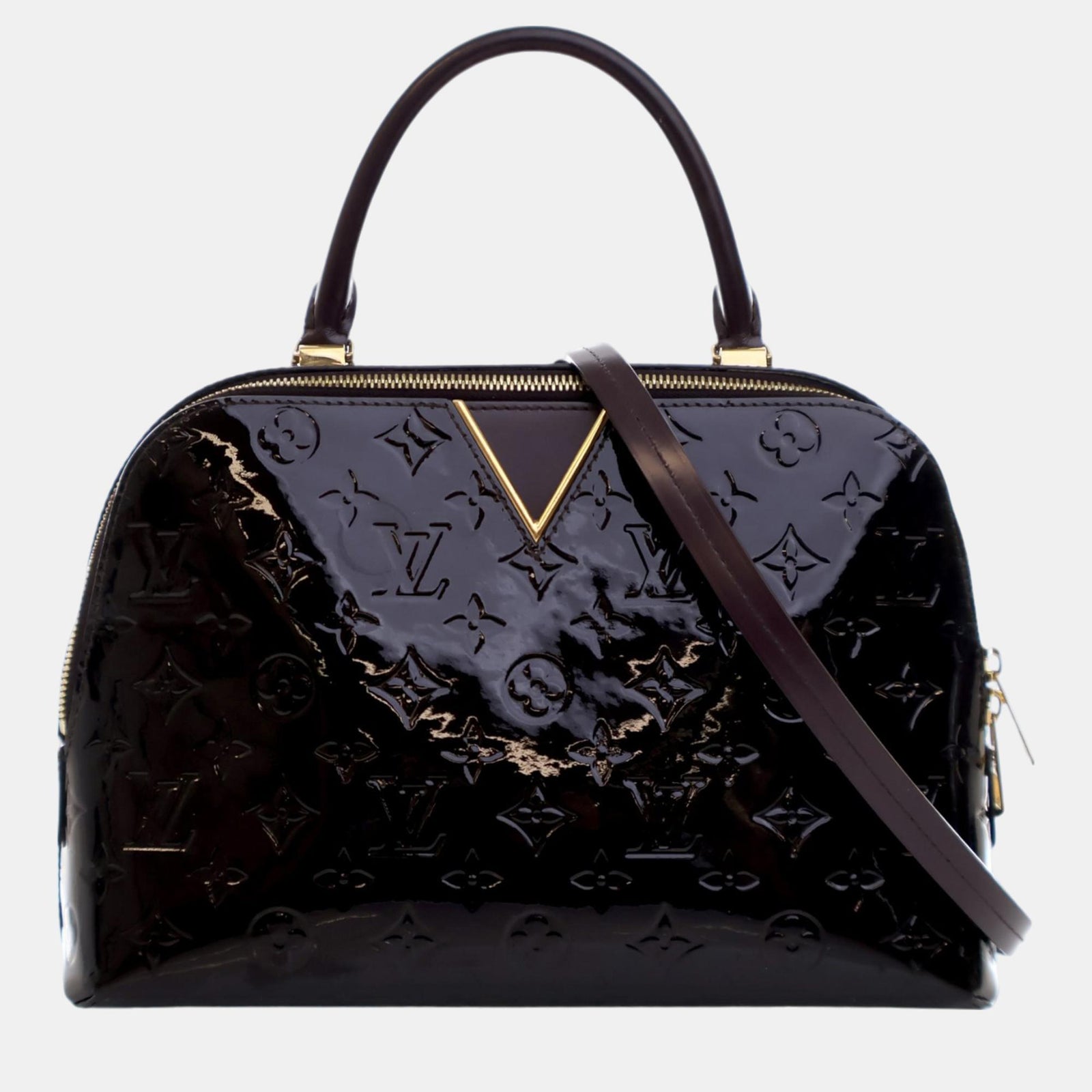 Louis Vuitton Sac à bandoulière Melrose en cuir vernis monogramme violet Chanel