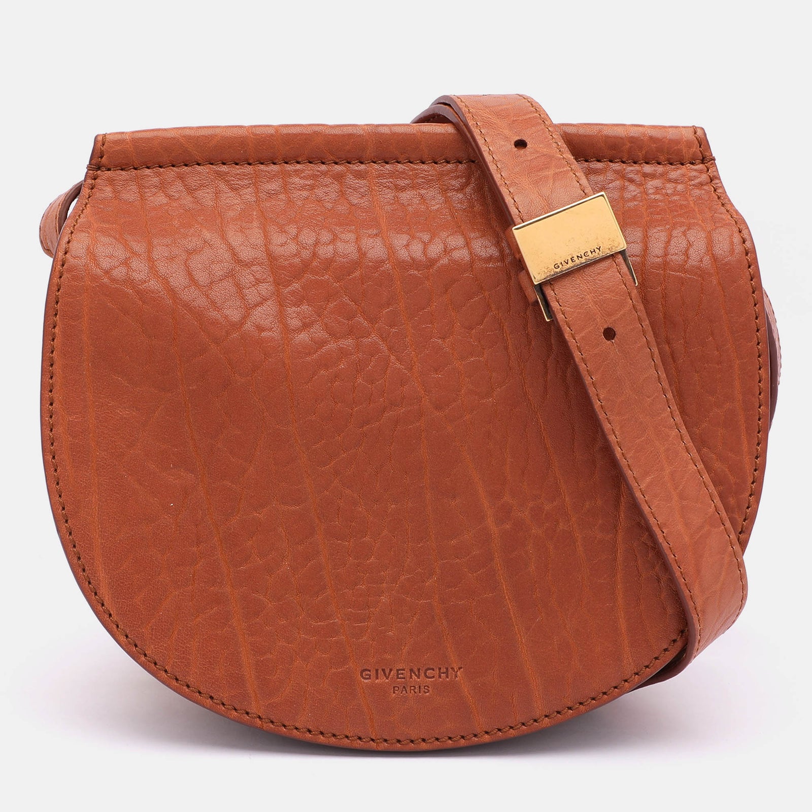 Givenchy Brown Leather Infinity Saddle Shoulder Bag