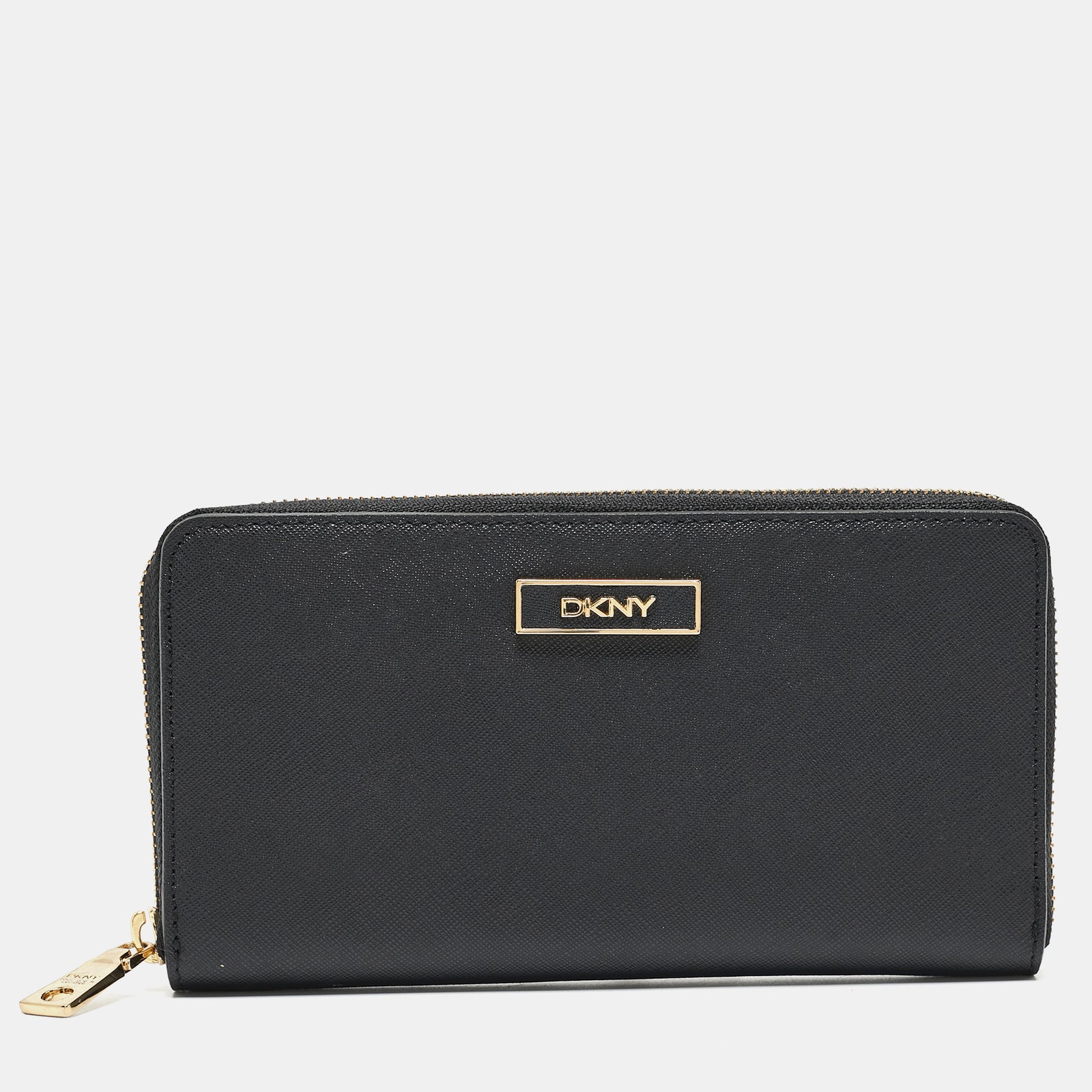 DKNY DKNY Black Leather Bryant Park Zip Around Continental Wallet