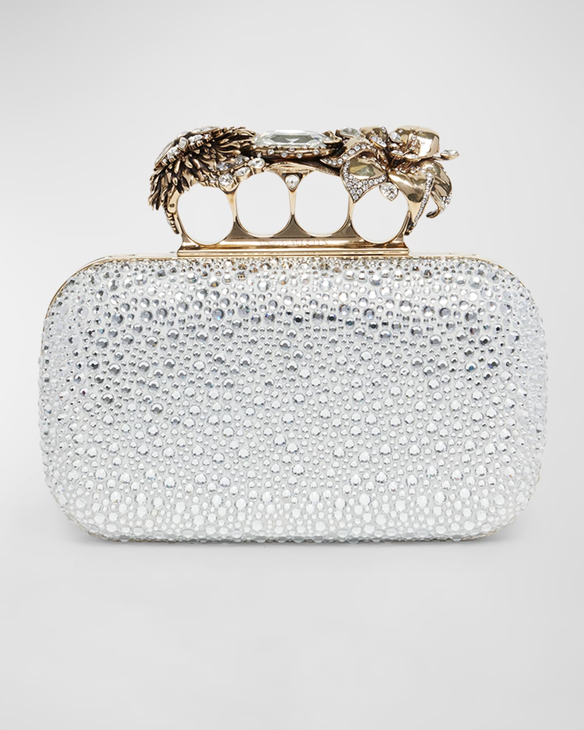 Alexander Mcqueen Flower Embellished Clutch Bag