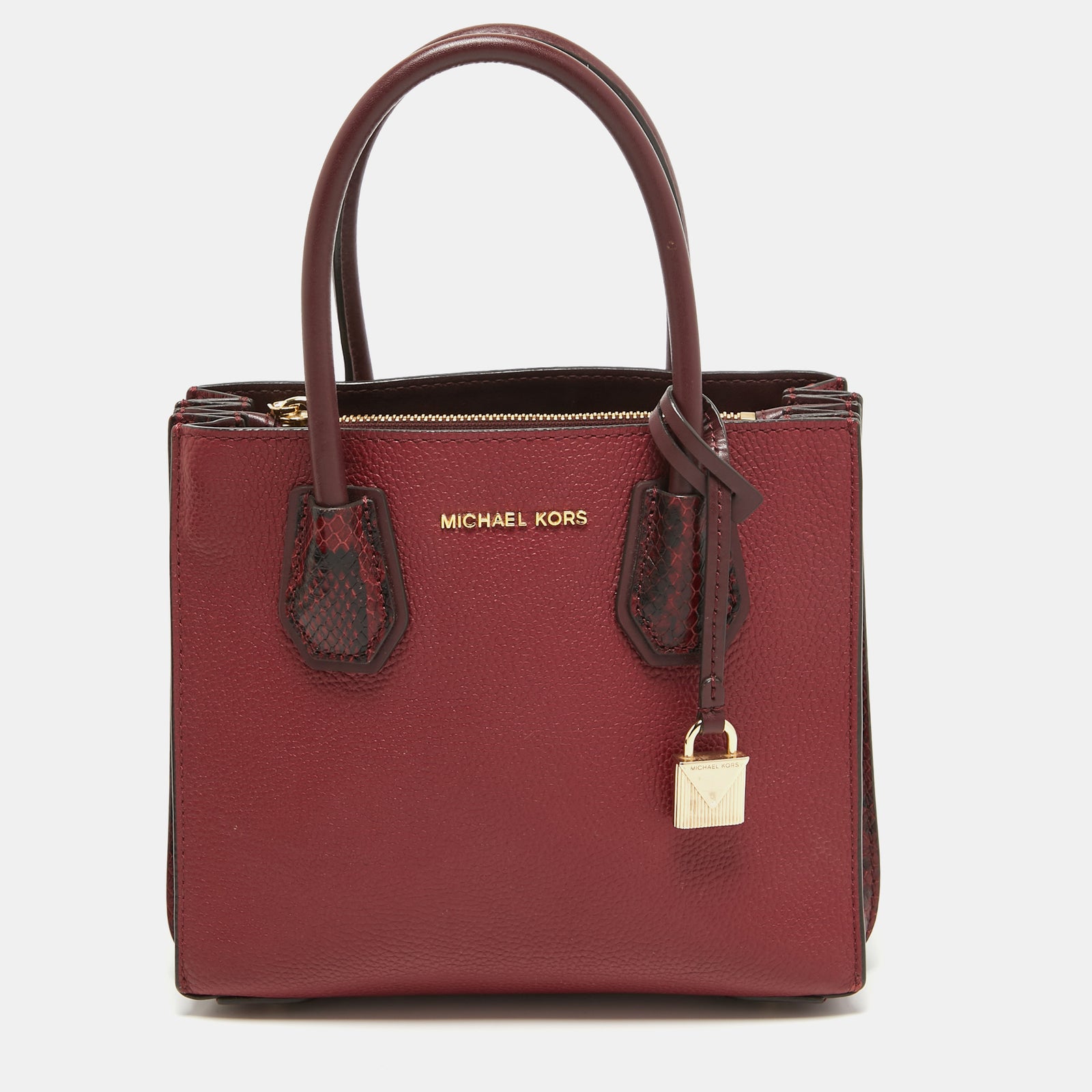 Michael Kors Red/Burgundy Leather Small Mercer Tote