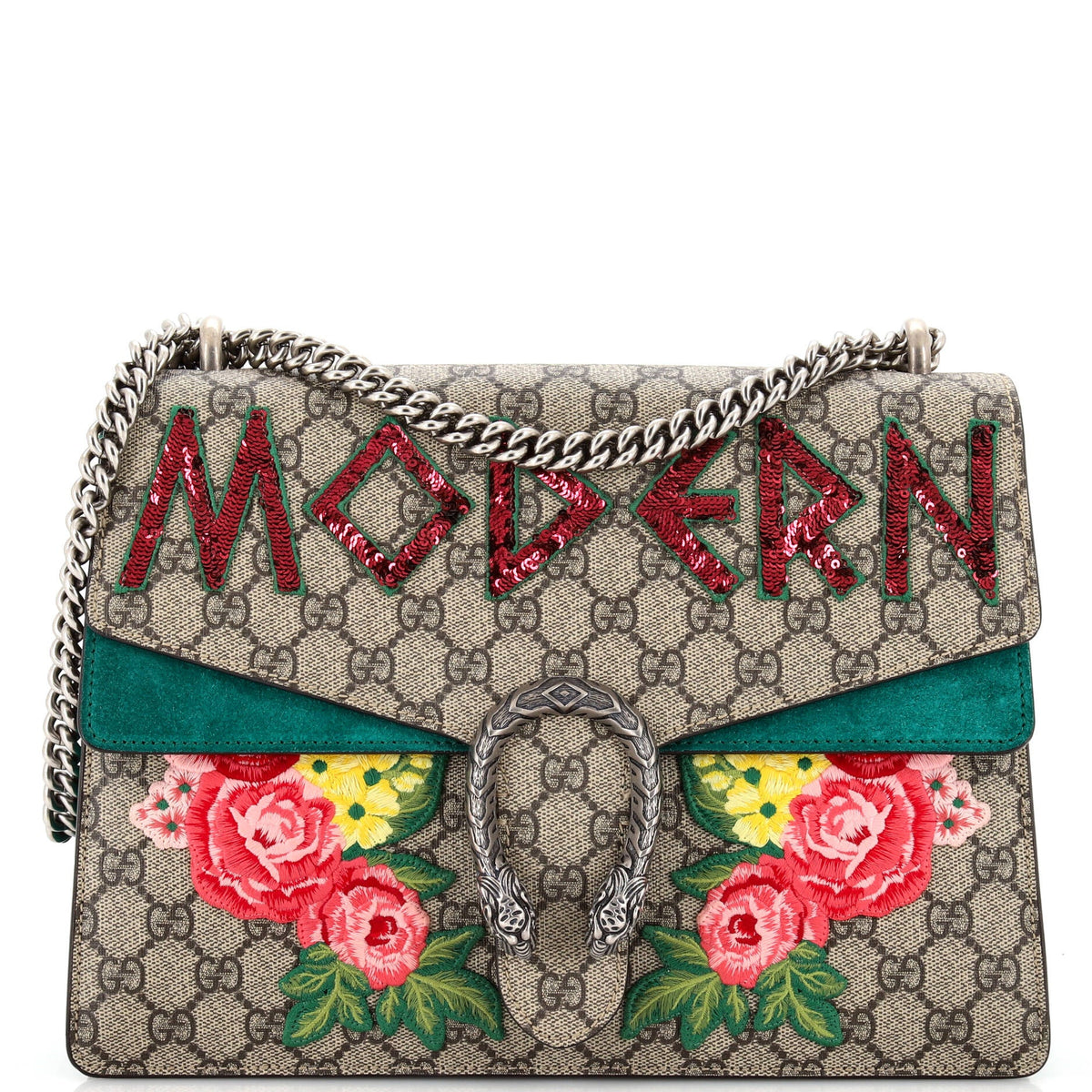 Gucci GUCCI Dionysus Bag Embellished GG Coated Canvas Medium