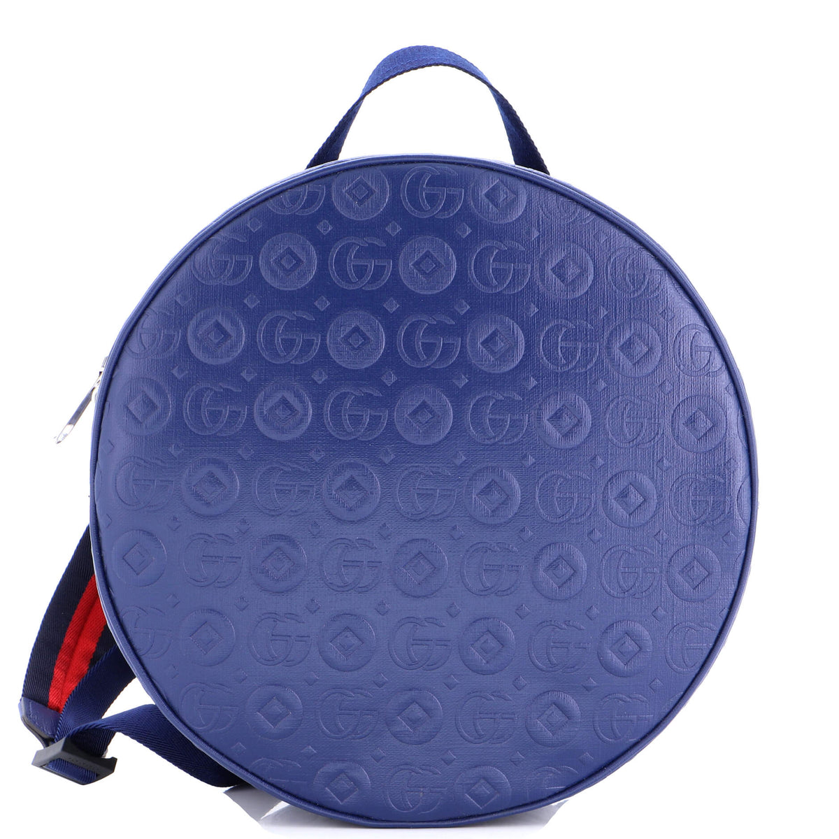 Gucci GUCCI Children's Round Zip Backpack Embossed Leather