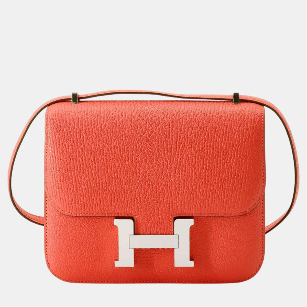 Hermès Verso Rose Texas/Rose Ete Chevre Myzore Goatskin Size Mini Constance III Shoulder Bags