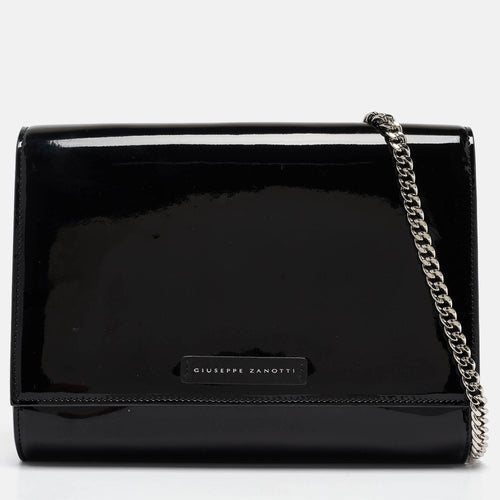 Black Patent Leather Wendy Chain Bag