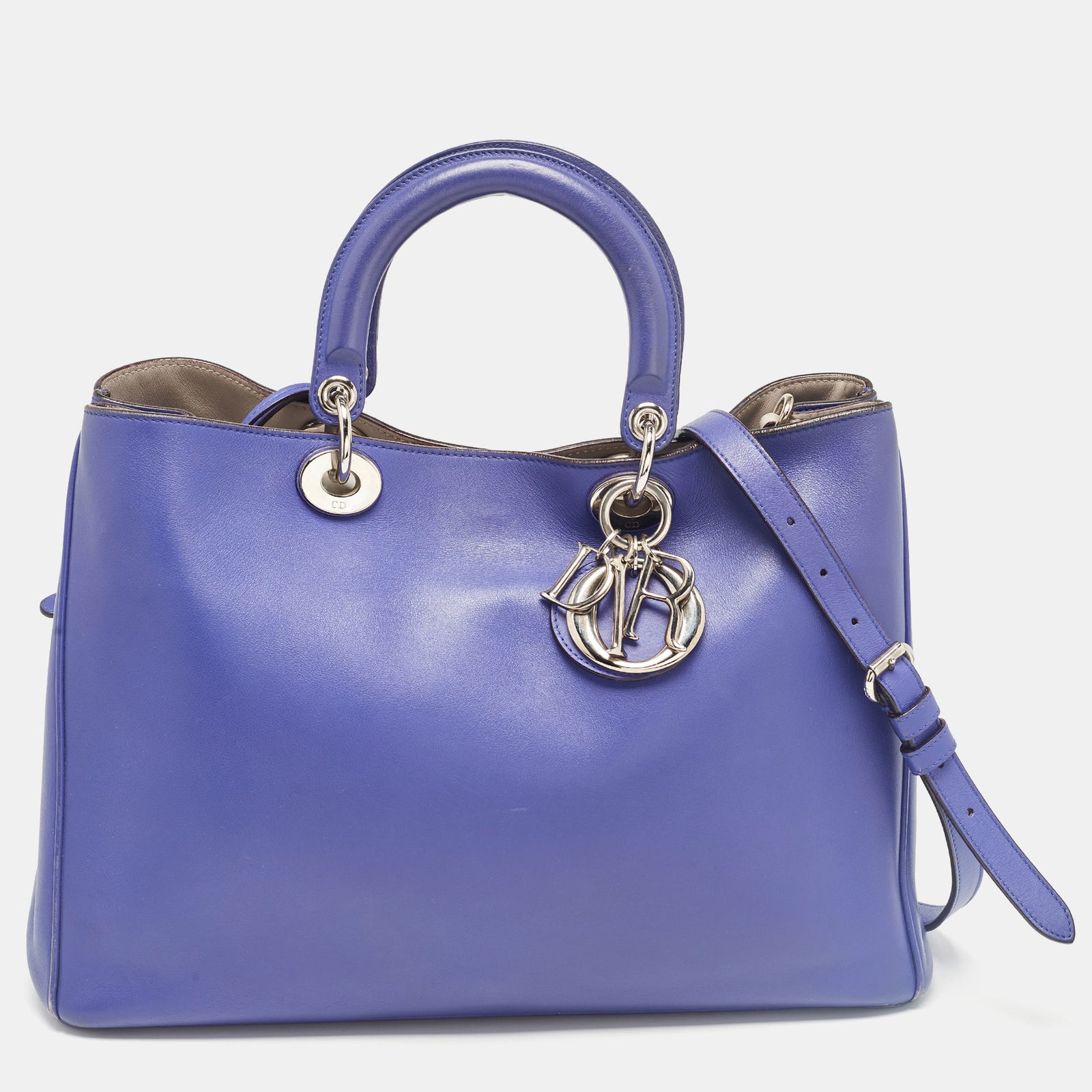 Dior Große Shopper-Tasche „Diorissimo“ aus violettem Leder