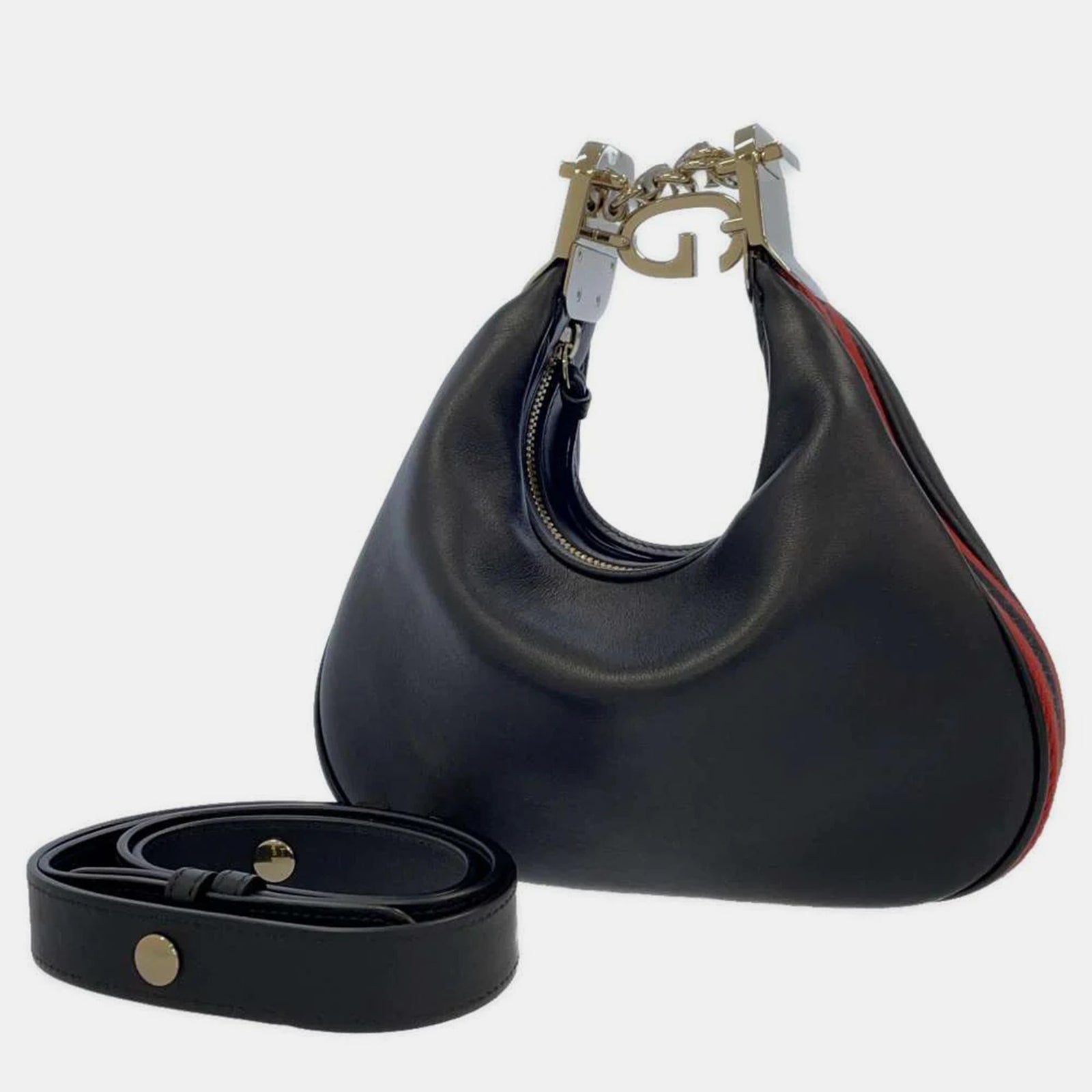 Gucci Black Leather Small Attache Shoulder Bag