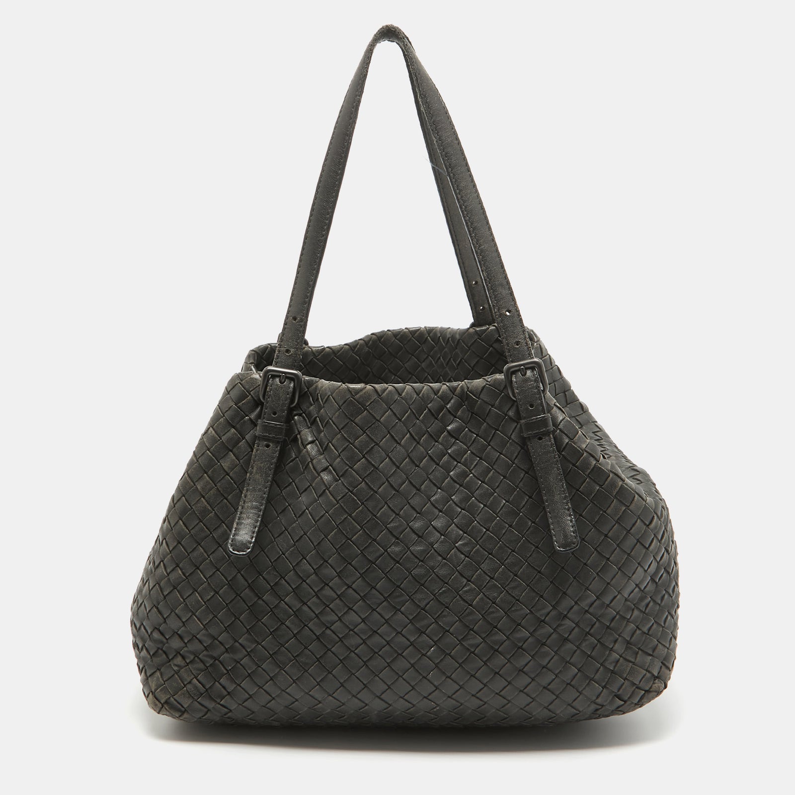 Bottega Veneta Black Intrecciato Leather Cesta Tote