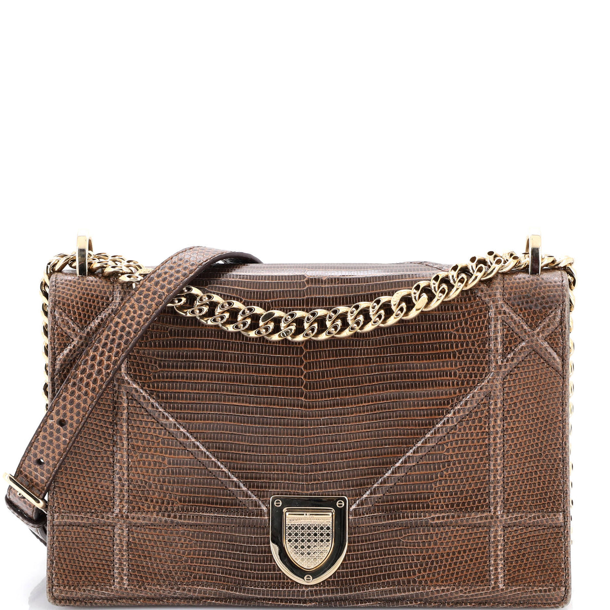 Christian Dior Diorama Flap Bag Lizard Medium