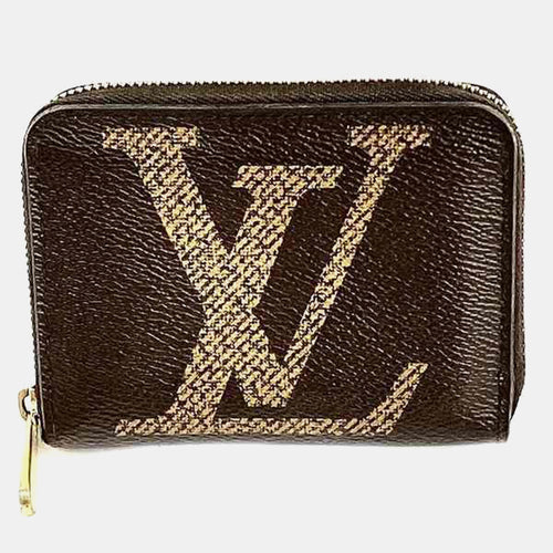 Brown Canvas Zippy Coin Purse