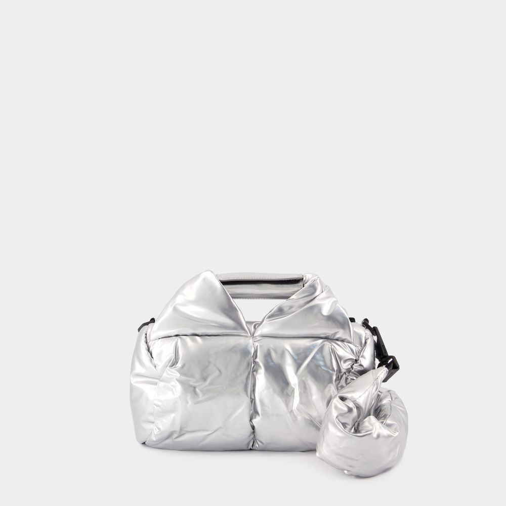 Rains Women's Nyssa Puffer Duffel Mini W3 Travel Bag in Silver | 13850