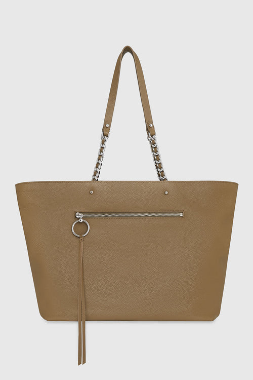 Top Zip Chain Tote Bag In Surplus
