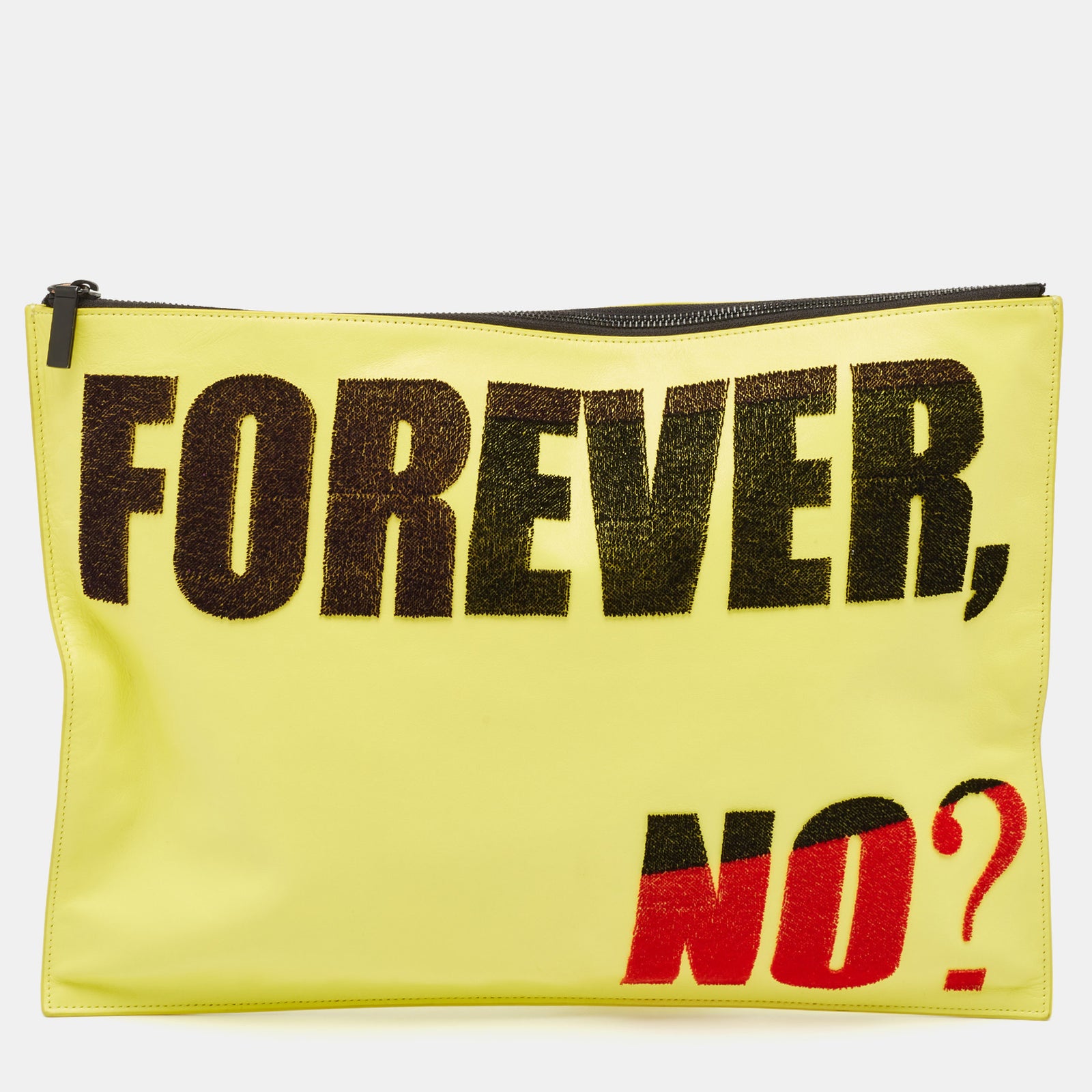 Kenzo Yellow Leather Oversized Forever No? Clutch