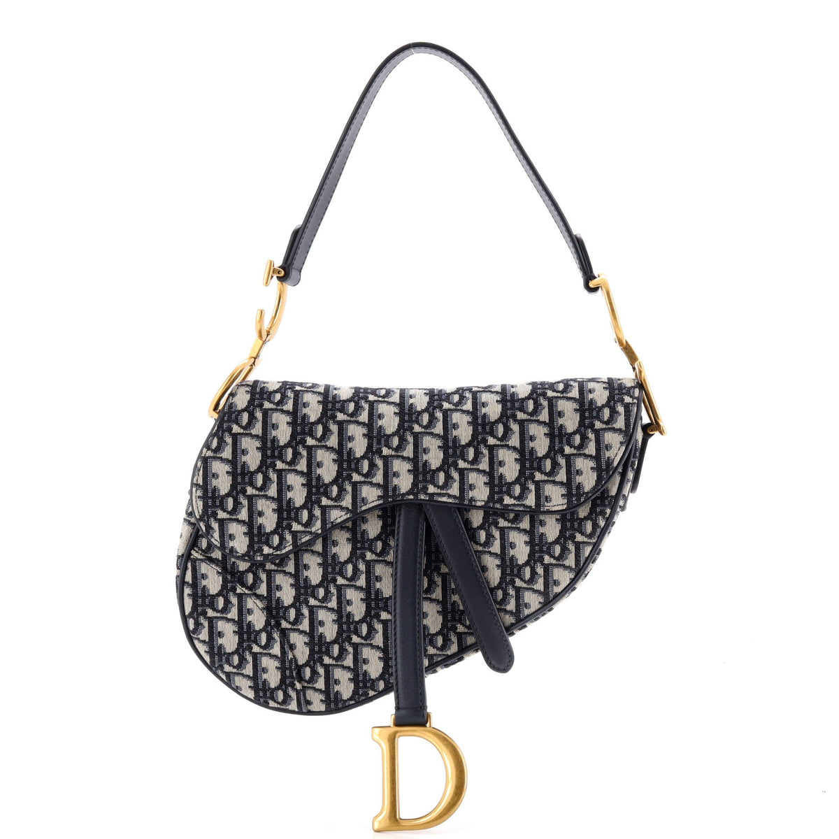 Christian Dior Saddle Handbag Oblique Canvas Medium