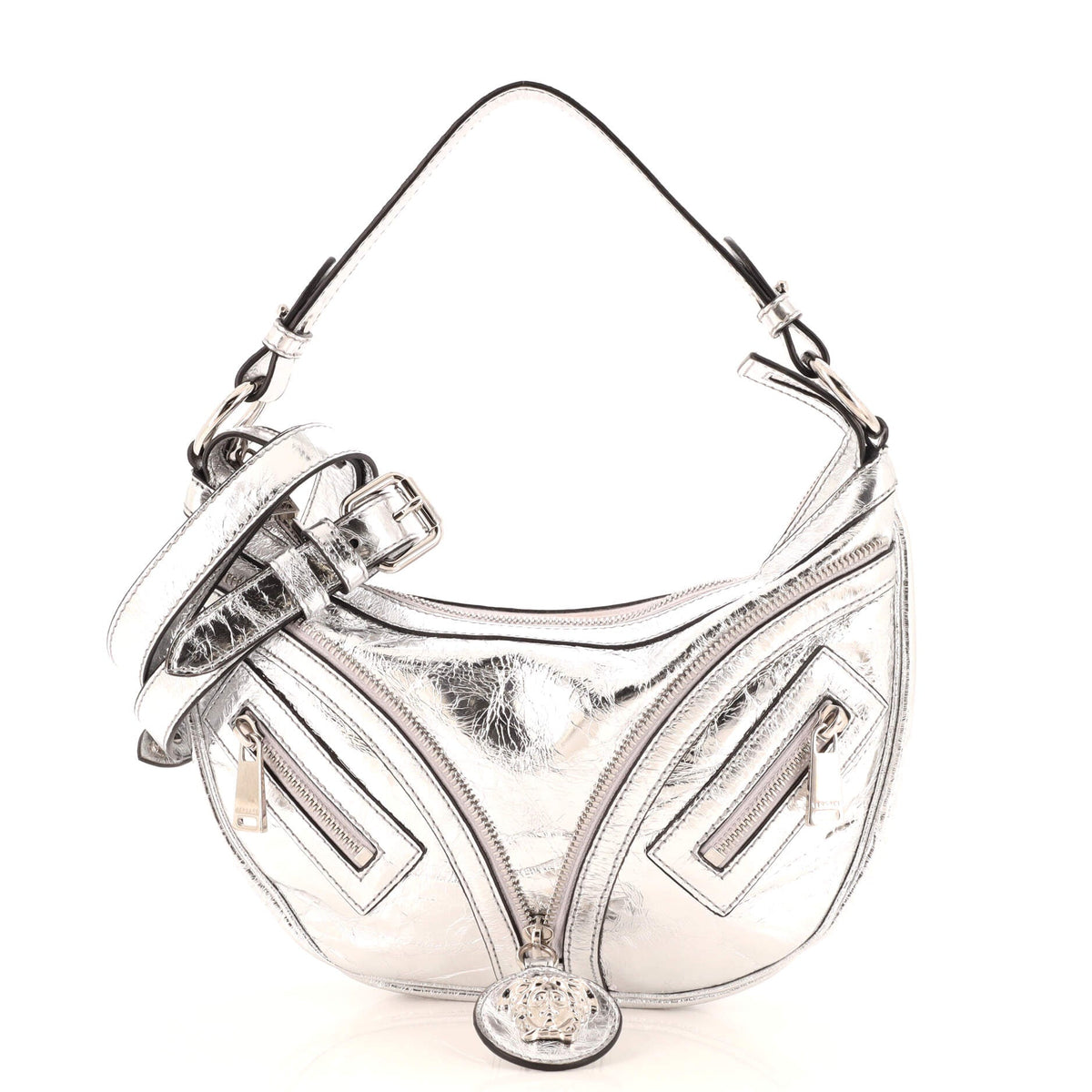 Versace VERSACE Repeat Hobo Leather Small