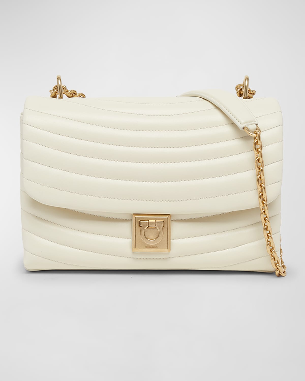 Ferragamo Gancio Quilted Leather Shoulder Bag