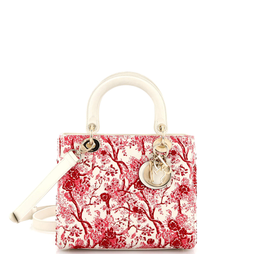 Toile de Jouy Lady Dior Bag Beaded Leather Medium