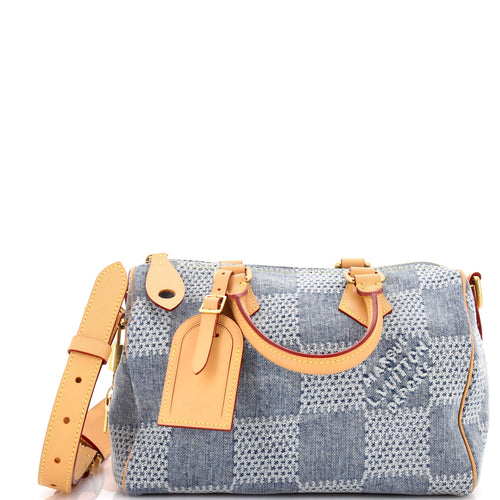 Speedy Bandouliere Bag 3D Damier Giant Denim 25