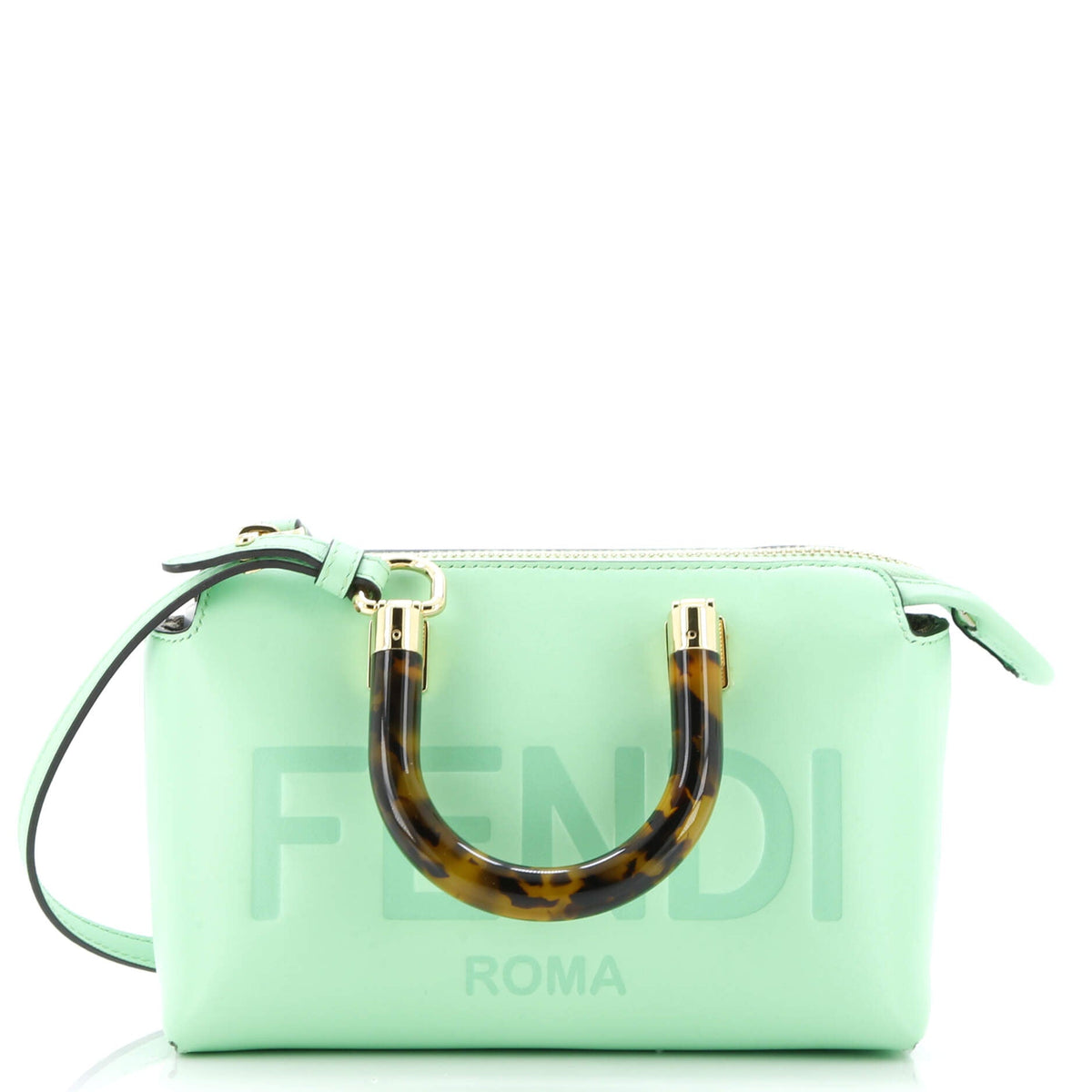 Fendi FENDI Logo By The Way Top Handle Bag Embossed Leather Mini