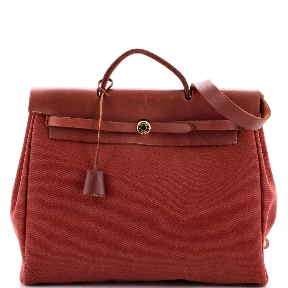 Herm?s Herbag Toile and Leather MM