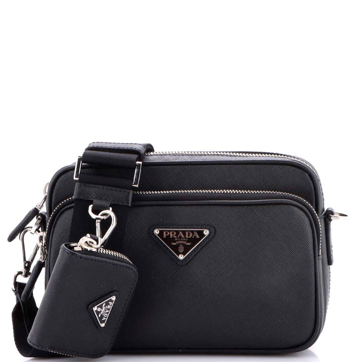 Prada PRADA Front Pocket Camera Bag Saffiano Leather Small