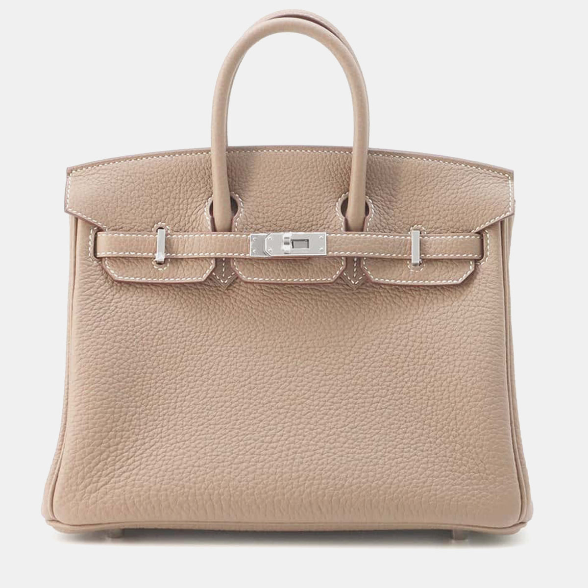 Hermès Etoupe Togo Leather Birkin 25 Top Handle Bag