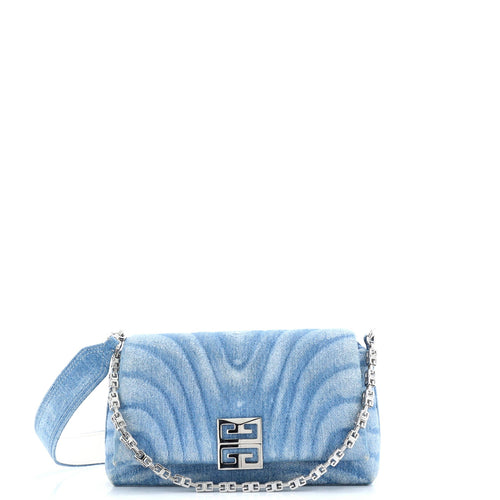 GIVENCHY 4G Soft Flap Bag Quilted Denim Small