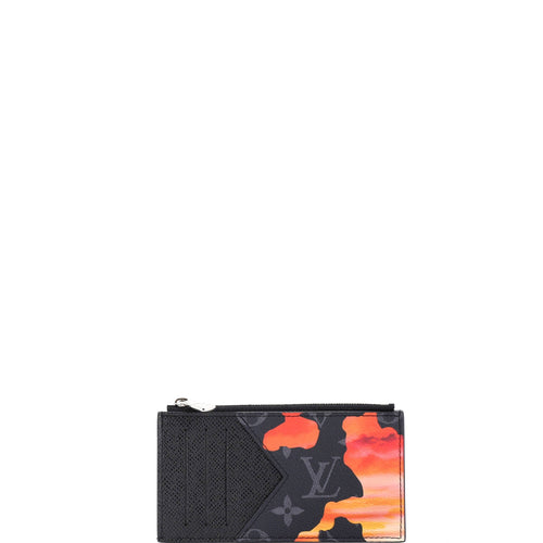 Coin Card Holder Sunrise Monogram Eclipse Canvas