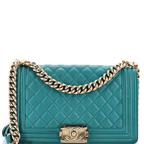 CHANEL Boy Flap Bag Quilted Lambskin Old Medium