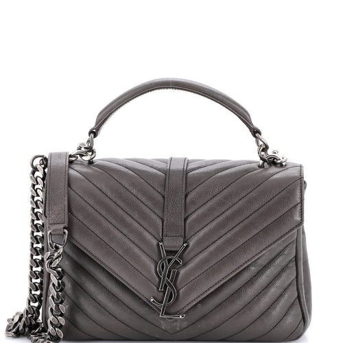 Classic Monogram College Bag Matelasse Chevron Leather Medium