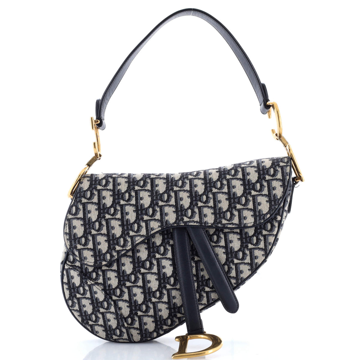 Christian Dior Saddle Handbag Oblique Canvas Medium