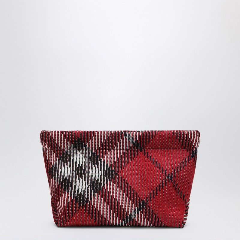 Burberry Women's Clutch Bag With Check Pattern in Red | 8095460159452