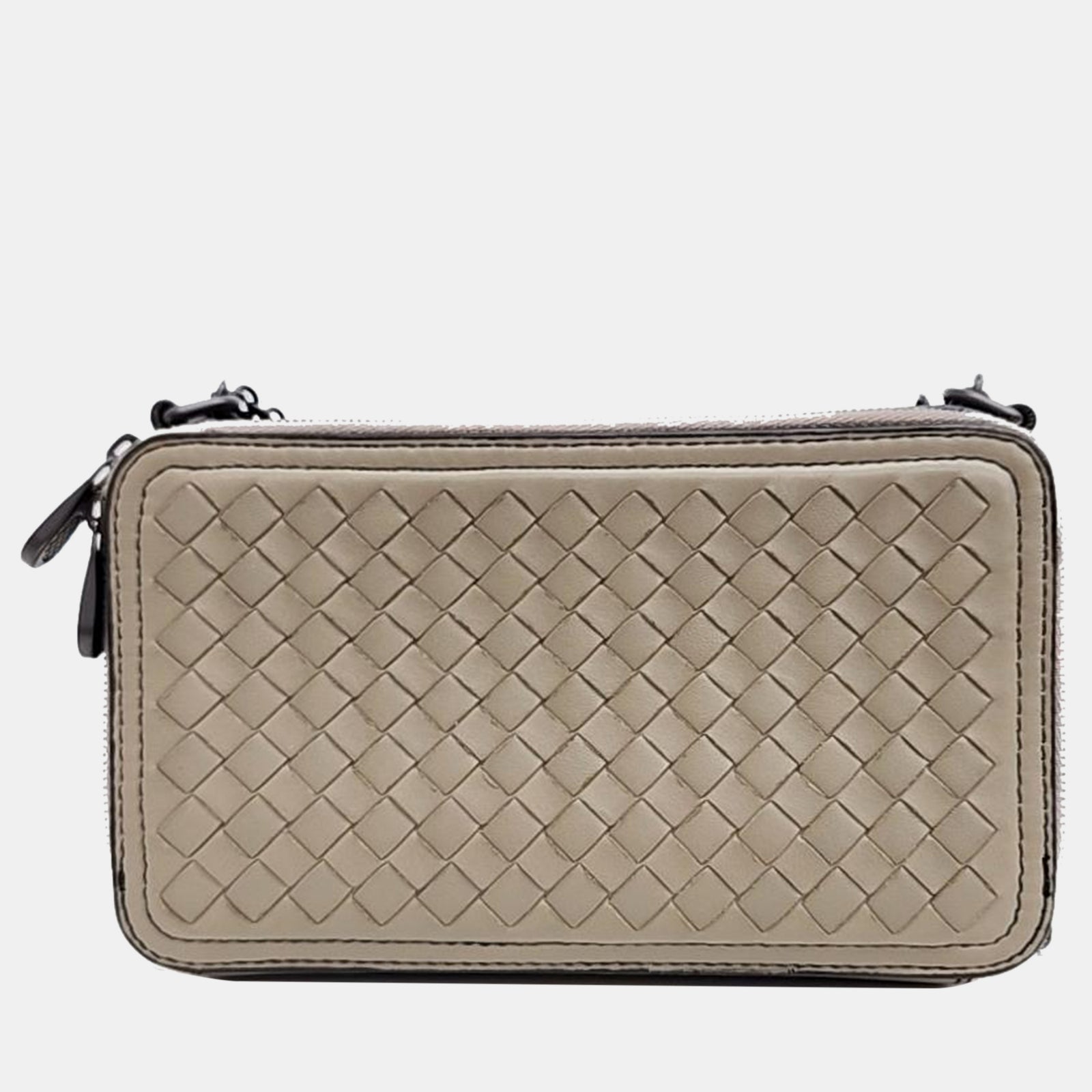 Bottega Veneta Sac porté épaule en cuir intrecciato beige