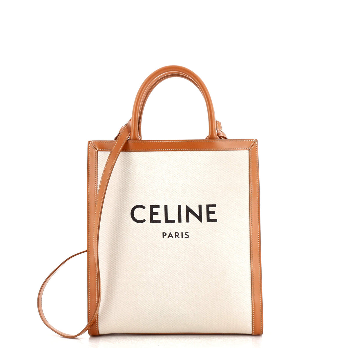 Celine CELINE Vertical Cabas Tote Canvas with Leather Small