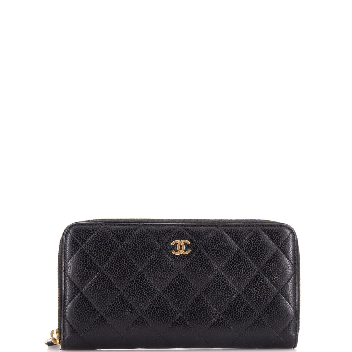 Chanel CHANEL Zip Around Wallet Quilted Caviar Long