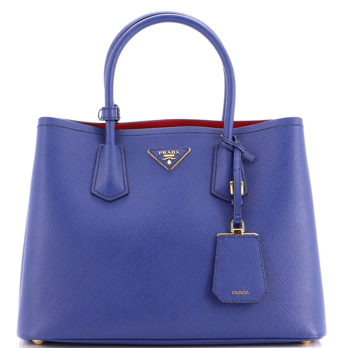 Prada PRADA Cuir Double Tote Saffiano Leather Medium